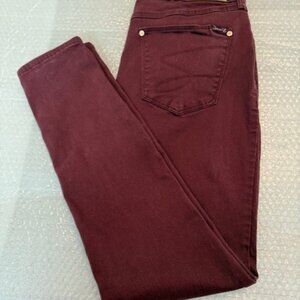 SEVEN 7 DENIM WOMEN’S JEANS CRANBERRY / BURGANDY SIZE 12, STRETCH SLIM LEG